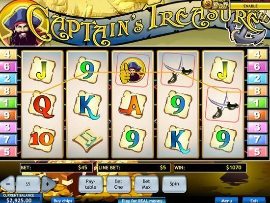 Play Captain's Treasure Slot for Real Money