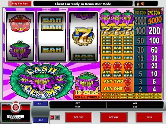 Play Cash Clams Slot for Real Money