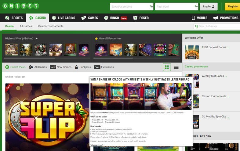 Slots Tournament Running at Unibet Casino